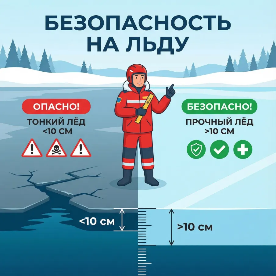 Выход на тонкий лёд опасен!