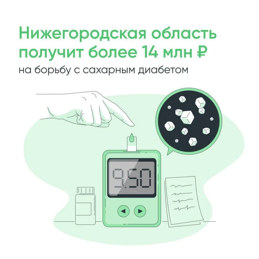 Нижегородской области правительство выделило 14 млн 780 тыс. рублей для помощи диабетикам